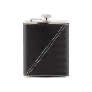 NEW K&K INTERIORS leather flasks in black tie